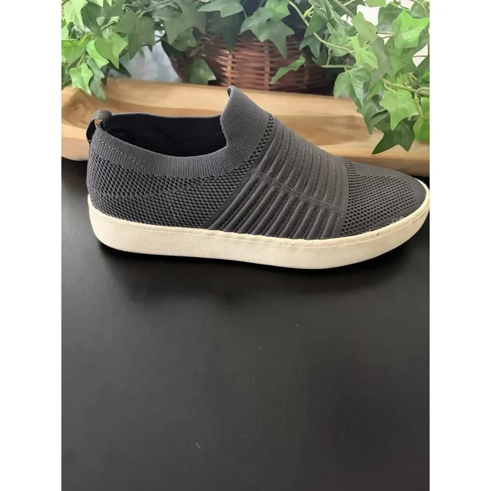 CLOSET CLEANOUT DUNES Memory Foam, Gray Knit Slip-On Shoes, Sz 9 M